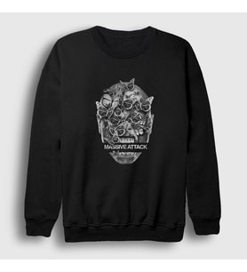 Presmono Unisex Siyah Butterfly Massive Attack Sweatshirt 377197tt