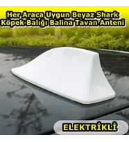 Her Araca Uygun Beyaz Shark Köpek Balığı Balina Tavan Anteni E.M.
