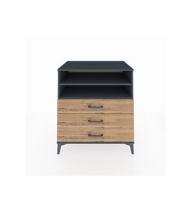 Kronos Şifonyer 2 Raflı 3 Çekmeceli 88x59x96 Antrasit-Çam
