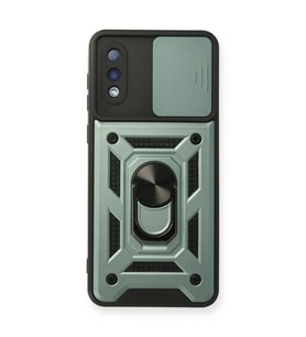 Samsung Galaxy A02 Kılıf Pars Lens Yüzüklü Silikon - Yeşil