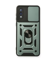 Samsung Galaxy A02 Kılıf Pars Lens Yüzüklü Silikon - Yeşil