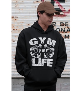 Gym Is My Life Baskılı Unisex Oversize Bodybuilding Fitness Sporcu Hoodie