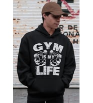 Gym Is My Life Baskılı Unisex Oversize Bodybuilding Fitness Sporcu Hoodie
