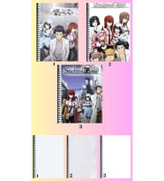 steins gate 3 adet defter A4 büyük boy 72 sayfa çizgili_kareli_çizgisiz defter seti