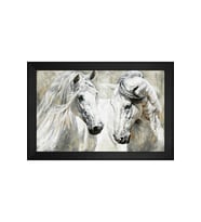 Hayvanlar Temalı Kanvas Tablo 80 x 110 cm Siyah Çerçeve