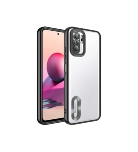 Xiaomi Redmi Note 10S Uyumlu Kılıf Kamera Korumalı Logo Gösteren Zore Omega Kapak