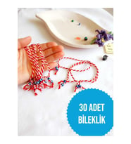 30 ADET NAZAR BONCUKLU MARTENİÇKA BİLEKLİK ŞANS ARKADAŞ SEVGİLİ EŞ ÇOCUK HEDİYE BAHAR BİLEKLİĞİ