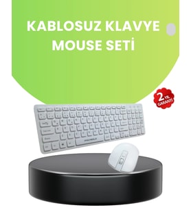 Mey İthalat® Ergonomik Kablosuz Klavye Mouse Takımı - Tam Boy, Sessiz Güvenilir