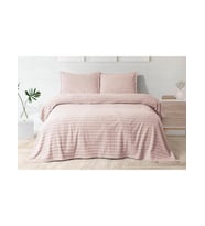 Merinos Modern Twist 3 Parça Kutulu Battaniye Seti 220 x 240 (Pudra)