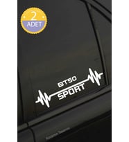 Mazda BT50 Nabız Kalp Atışı Ritim BT50 Araç Uyumlu Oto Sticker 2 Adet Beyaz 20*7CM
