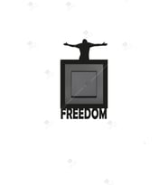 Freedom Temalı Tekli Priz Çerçevesi Dekorasyon (Siyah)
