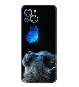Reeder S23 Max Pro Kılıf Resimli Desenli Silikon Platinium Series Butterfly Cat 1891