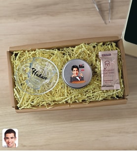 BK Gift Kişiye Özel DTF The Baba Karikatürlü Cam Kahve Fincanı & Türk Kahvesi & Gümüş Metal Kutuda Mum Hediye Seti-3, Babaya Hediye, Babalar Günü Hediyeleri