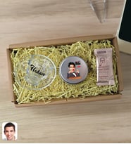 BK Gift Kişiye Özel DTF The Baba Karikatürlü Cam Kahve Fincanı & Türk Kahvesi & Gümüş Metal Kutuda Mum Hediye Seti-3, Babaya Hediye, Babalar Günü Hediyeleri