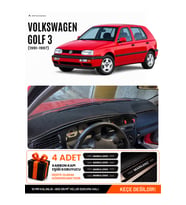 e-biz VOLKSWAGEN GOLF 3 (1991-1997) Uyumlu Torpido Koruma, Torpido Örtüsü, Torpido Kılıfı - Siyah - VW008