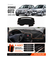 HYUNDAİ GETZ (2002-2011) Uyumlu Torpido Örtüsü Torpido Kılıfı - Siyah Kahverengi