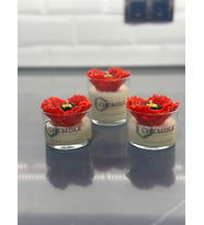 3 lü Set Yasemin Kokulu Gelincik Çiçekli Bardak Mum