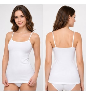 Seher Ribana Bayan İp Askılı Atlet-Beyaz-7/3XL