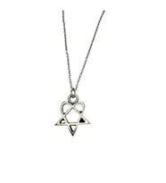 Heartagram Logolu Kolye – Unisex - Gotik Rock Aksesuar 60 cm Zincir (Gümüş)