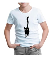 Hayvan - Kedi Chat Noir Beyaz Çocuk Tshirt