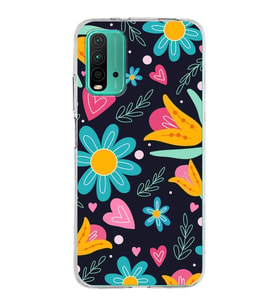 PrintiFy Xiaomi Redmi 9T ile Uyumlu 1mm Slim Fit Retro Renkler 1 Baskılı Şeffaf  Kılıf