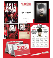 Asla Vazgeçme - Ayraç - Kartpostal - Poster - Gaslight -  2026 Ajanda Komutan - Kalpaklı Ahşap Duvar Takvimi - Masa Takvimi