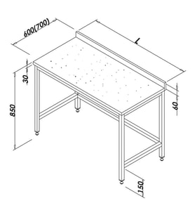 Çalışma Tezgahı Mermer Tablalı Taban Rafsız 120x80 Cm