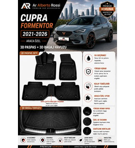 CUPRA FORMENTOR 2021-2026 Araca Özel 3D Paspas + 3D Bagaj Havuzu
