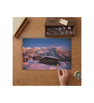 Kış Köyü - Karlı Dağlar Tasarımı 240 parça Ahşap Puzzle Ahşap Kutuda MP06909