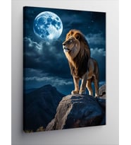 Kanvas Tablo Ayışığında Aslan