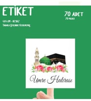 Umre Hatıra Etiket 70 Adet 4 cm