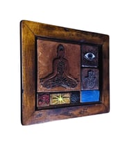 Buddha Kolaj Seramik Duvar Tablo (Kahverengi)