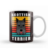 Retro Scottish Terrier Vintage Scottie Dog Breed Owner Puppy Kupa Bardak Porselen