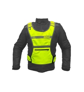 Forte Gt Xbyc 1179 Motosiklet Reflektif Yelek Yanları Ayarlanabilir Cırtlı 2XL-6XL Beden (Siyah)
