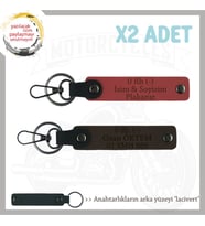 Motor Severlere Özel İsim Plaka ve 0 Rh (-) Kan Grubu Yazılı 2li Anahtarlık, Nar Çiçeği-K Kahve-Laci (Çok Renkli)