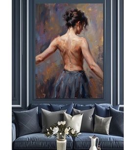 Arkası Dönük Estetik Kadın Sırtı Dekoratif Kanvas - Mdf Ahşap Tablo