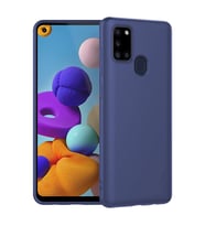 Samsung Galaxy A21S İnce Mat Silikon Kılıf Lacivert
