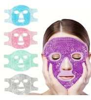 Terapi Jel Yüz Maskesi Soğuk Ve Sıcak Boncuklu Ayarlanabilir Maske (mor)