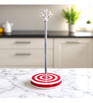 Kağıt Havluluk Rulo Peçetelik Mutfak Aksesuarı Seramik Kırmızı Klasik Zebra GÜMÜŞ - Feray Home