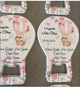 Kişiye Özel Kendin Tasarla Çocuk Doğum Günü Organizasyon Hediyelik İsimli Balon Açacak Magnet 20