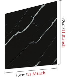 SİYAH MERMER DESENLİ ALÜMİNYUM PLASTİK DUVAR STİCKER (30*30)