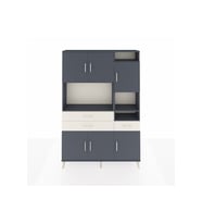 Arges Dolap 10 Raflı 3 Çekmeceli 6 Kapaklı 132x30x195 Antrasit-Antrasit/Aytaşı