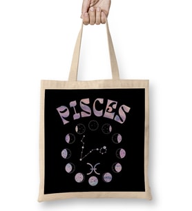 Zodiac Sign Pisces Bez Çanta Uzun Saplı