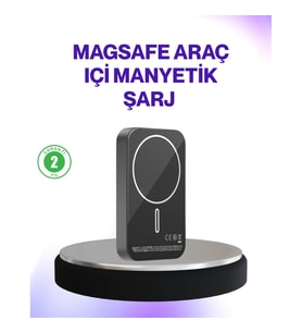 Mey İthalat® Mıknatıslı MagSafe Uyumlu Araç Tutucu Kablosuz Şarj Destekli
