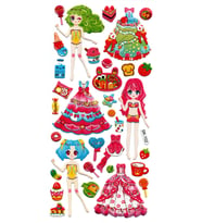 Sticker Kabartmalı Stiker Defter, Planlayıcı Etiket (sk102) 9x18 cm- Kız Giydirme