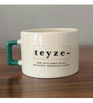 Teyze Baskılı Yeşil Kulplu C Fincan