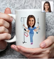 Kişiye Özel Hemşire Tasarımlı Karikatürlü Kupa Bardak
