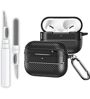 AirPods Pro 3. Nesil Uyumlu Karbon Fiber Hybrid Polymer Technology Premium Kulaklık Kılıfı ve 3'ü 1 Arada Bluetooth Kulaklık Temizleme Kalemi Seti (Siyah)