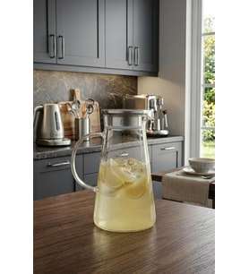 Atbyhome Limonata ve Detoks Sürahisi 1800 ml - Isıya Dayanıklı Borosilikat Cam Karaf