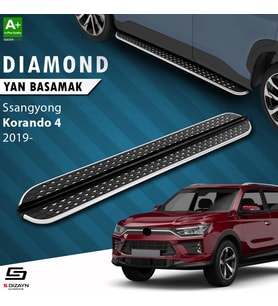 S-Dizayn Ssangyong Korando Diamond Krom Yan Basamak 183 Cm 2019 Üzeri